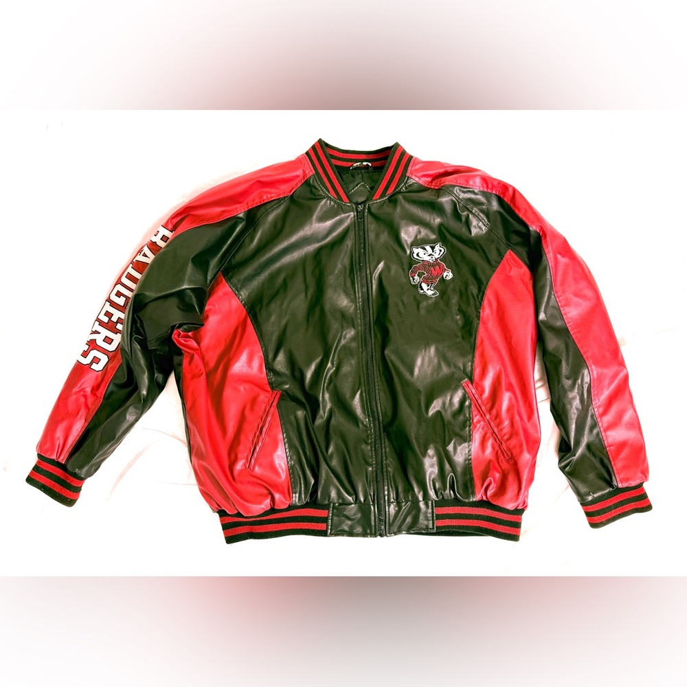 Wisconsin Badgers Vintage Steve Barry's Men Size XXL Faux Leather Jacket NCAA